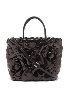 Valentino Garavani - Atelier Mini Petal-effect Leather Tote Bag - Womens - Black