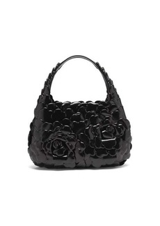 Valentino Garavani - Atelier Petal-effect Leather Shoulder Bag - Womens - Black