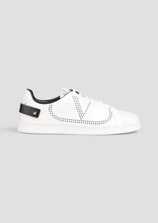 Valentino Garavani - Backnet studded laser-cut leather sneakers - White - EU 42.5