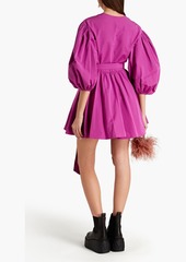Valentino Garavani - Belted cotton-blend taffeta mini wrap dress - Purple - IT 40