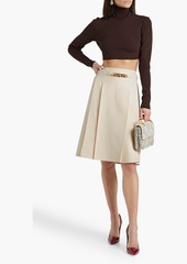 Valentino Garavani - Belted wool and silk-blend crepe skirt - White - IT 44