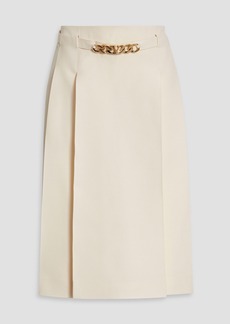 Valentino Garavani - Belted wool and silk-blend crepe skirt - White - IT 44
