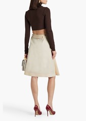 Valentino Garavani - Belted wool and silk-blend crepe skirt - White - IT 44