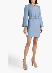 Valentino Garavani - Belted wool and silk-blend crepe mini dress - Blue - IT 40