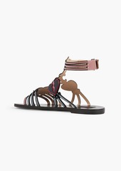 Valentino Garavani - Broken Heart patent-leather sandals - Black - EU 35.5