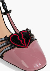 Valentino Garavani - Broken Heart Rockblade patent-leather pumps - Pink - EU 36.5