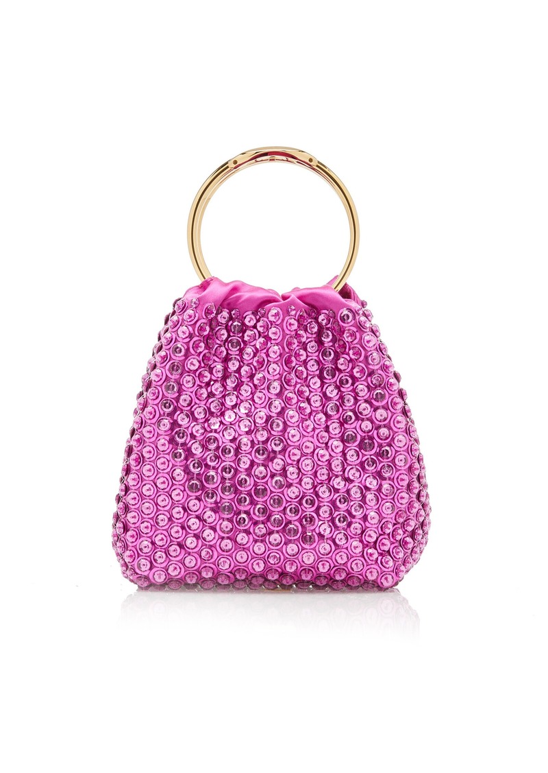 Valentino Garavani - Carry Secrets Beaded Silk-Blend Top Handle Bag - Pink - OS - Moda Operandi