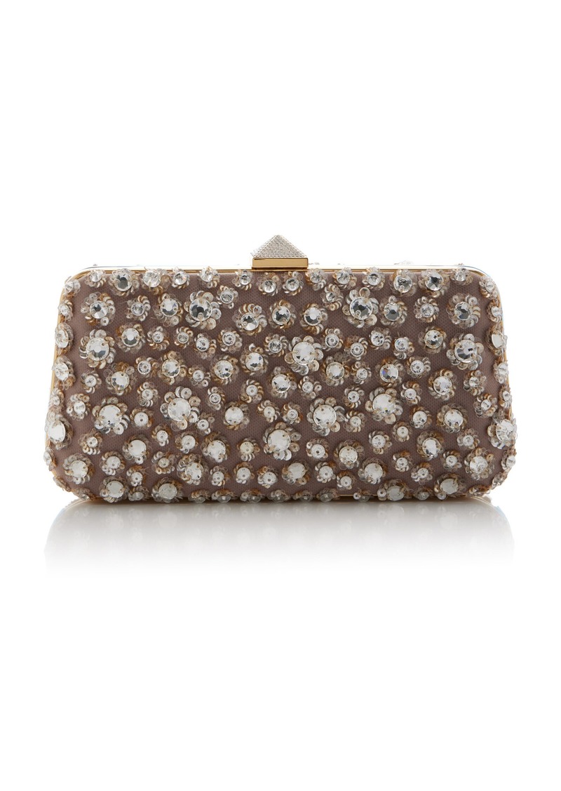 Valentino Garavani - Carry Secrets Crystal-Embellished Minaudiere Clutch - Silver - OS - Moda Operandi