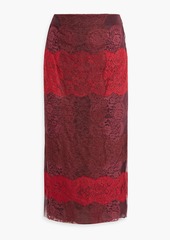 Valentino Garavani - Chantilly lace midi skirt - Burgundy - IT 40