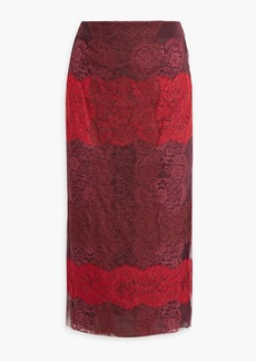 Valentino Garavani - Chantilly lace midi skirt - Burgundy - IT 40