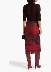 Valentino Garavani - Chantilly lace midi skirt - Burgundy - IT 40