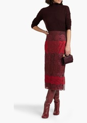 Valentino Garavani - Chantilly lace midi skirt - Burgundy - IT 40