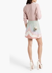 Valentino Garavani - Color-block linen mini skirt - Green - IT 38
