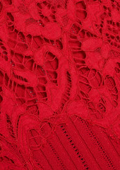 Valentino Garavani - Corded lace and pointelle-knit mini dress - Red - S