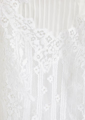 Valentino Garavani - Corded lace-paneled chiffon turtleneck top - White - IT 46
