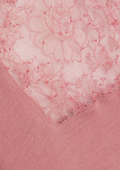 Valentino Garavani - Corded lace-paneled wool mini dress - Pink - M