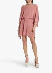 Valentino Garavani - Corded lace-paneled wool mini dress - Pink - M