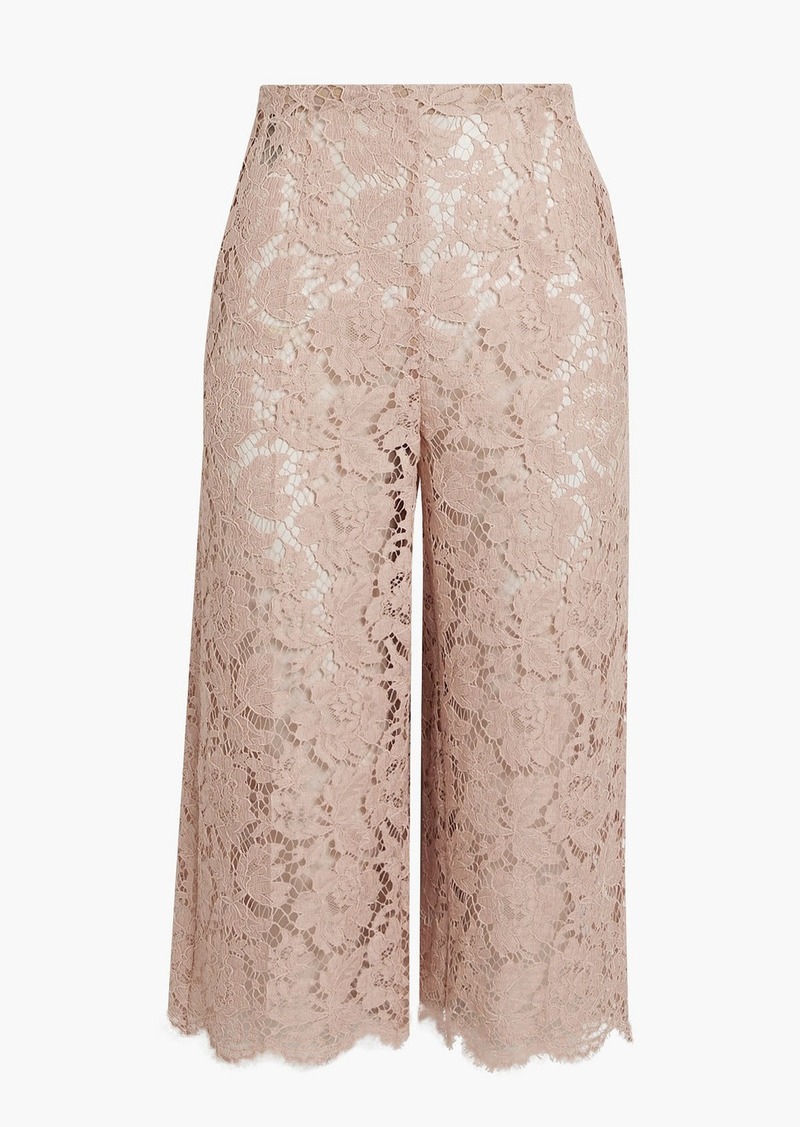 Valentino Garavani - Cotton-blend corded lace culottes - Pink - IT 38