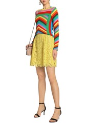 Valentino Garavani - Cotton-blend corded lace mini skirt - Yellow - IT 38