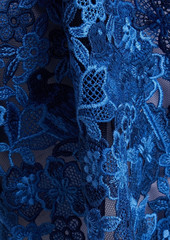 Valentino Garavani - Cotton-blend guipure lace top - Blue - IT 42