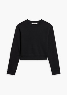 Valentino Garavani - Cropped cotton-blend jersey sweatshirt - Black - XXS