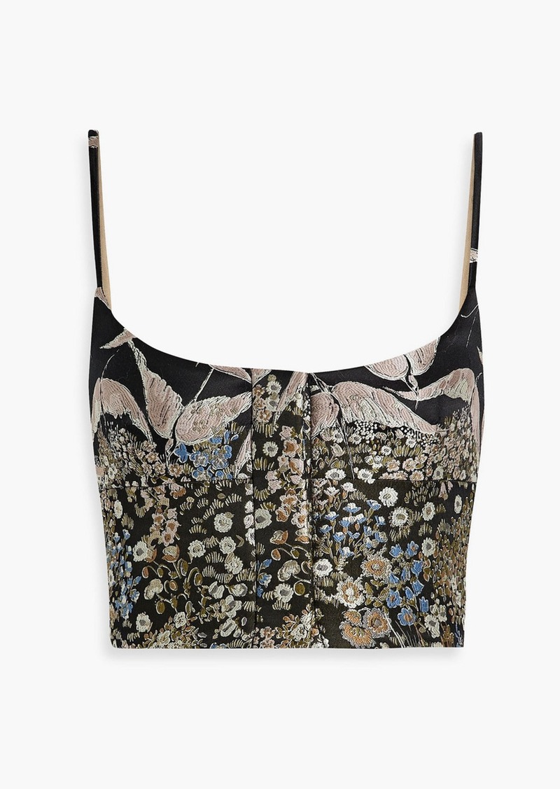 Valentino Garavani - Cropped metallic brocade top - Black - IT 40