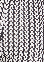 Valentino Garavani - Cropped logo-print stretch-jersey leggings - Black - XXS