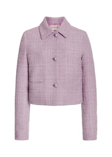 Valentino Garavani - Cropped Tweed Jacket - Purple - IT 40 - Moda Operandi