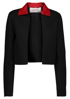 Valentino Garavani - Cropped wool and cashmere-blend felt jacket - Black - IT 38