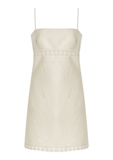 Valentino Garavani - Crotchet Cotton-Blend Mini Dress - Ivory - IT 40 - Moda Operandi