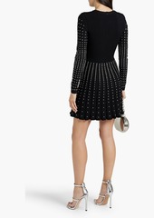 Valentino Garavani - Crystal-embellished knitted mini dress - Black - S