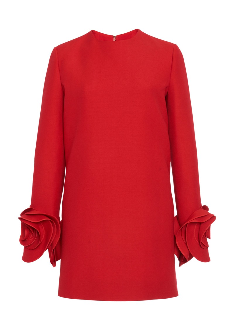 Valentino Garavani - Cuff-Detailed Wool-Blend Mini Dress - Red - IT 40 - Moda Operandi