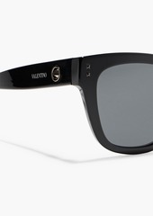 Valentino Garavani - D-frame studded acetate sunglasses - Black - OneSize