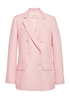 Valentino Garavani - Double-Breasted Wool Blend Jacket - Pink - IT 40 - Moda Operandi