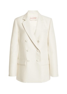 Valentino Garavani - Double-Breasted Wool Blend Jacket - White - IT 42 - Moda Operandi