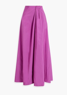 Valentino Garavani - Draped cotton-blend taffeta maxi skirt - Purple - IT 42