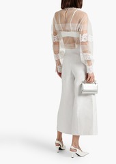 Valentino Garavani - Embellished cotton-blend twill culottes - White - IT 38