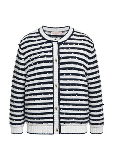Valentino Garavani - Embellished Cotton Cardigan - Stripe - XS - Moda Operandi