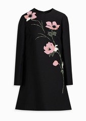 Valentino Garavani - Embellished pleated crepe mini dress - Black - IT 42