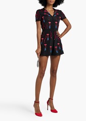 Valentino Garavani - Embellished silk-crepe playsuit - Black - IT 40