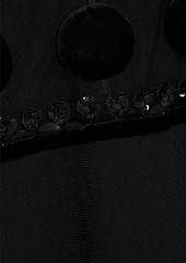 Valentino Garavani - Embellished tulle-paneled knitted mini dress - Black - S