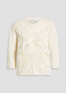 Valentino Garavani - Embellished wool and cashmere-blend sweater - White - M