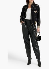 Valentino Garavani - Embellished wool-felt bomber jacket - Black - IT 40