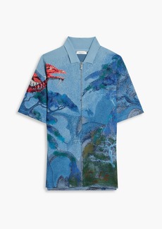 Valentino Garavani - Embroidered jacquard-knit shirt - Blue - S