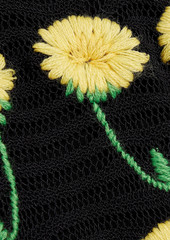 Valentino Garavani - Embroidered lace-paneled crocheted cotton-blend maxi dress - Black - S