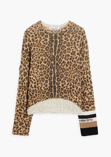 Valentino Garavani - Embroidered leopard-print wool and cahmere-blend sweater - Animal print - L
