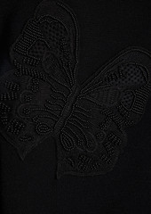 Valentino Garavani - Embroidered ribbed-knit top - Black - XS