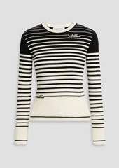 Valentino Garavani - Embroidered striped wool and cashmere-blend sweater - White - S