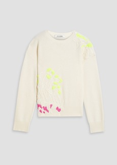 Valentino Garavani - Embroidered wool and cashmere-blend sweater - White - L