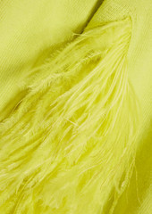 Valentino Garavani - Feather-trimmed wool and cashmere-blend sweater - Yellow - S